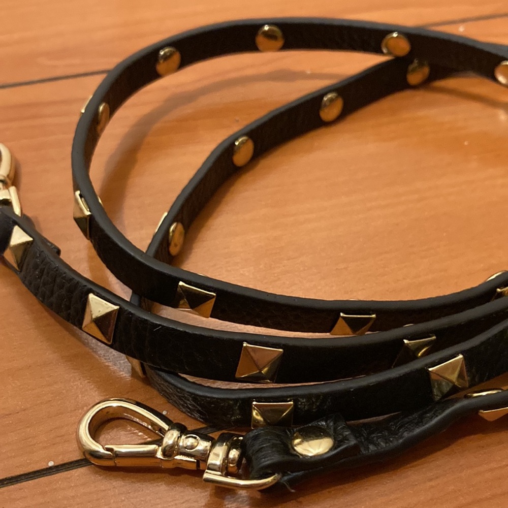 Bandolier Black Strap w/Gold Studs